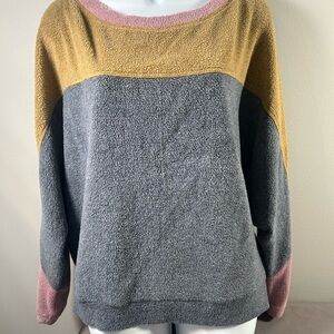 Intimately Free People Colorblock Sweater - Mustard, Gray, Pink